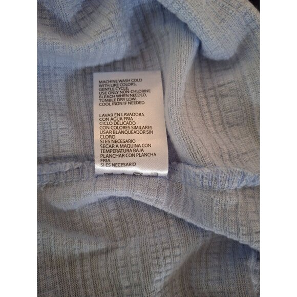 Weatherproof Womens Top Medium Blue Button Front Tie Hem Short Sleeve Cabincore - Picture 6 of 8